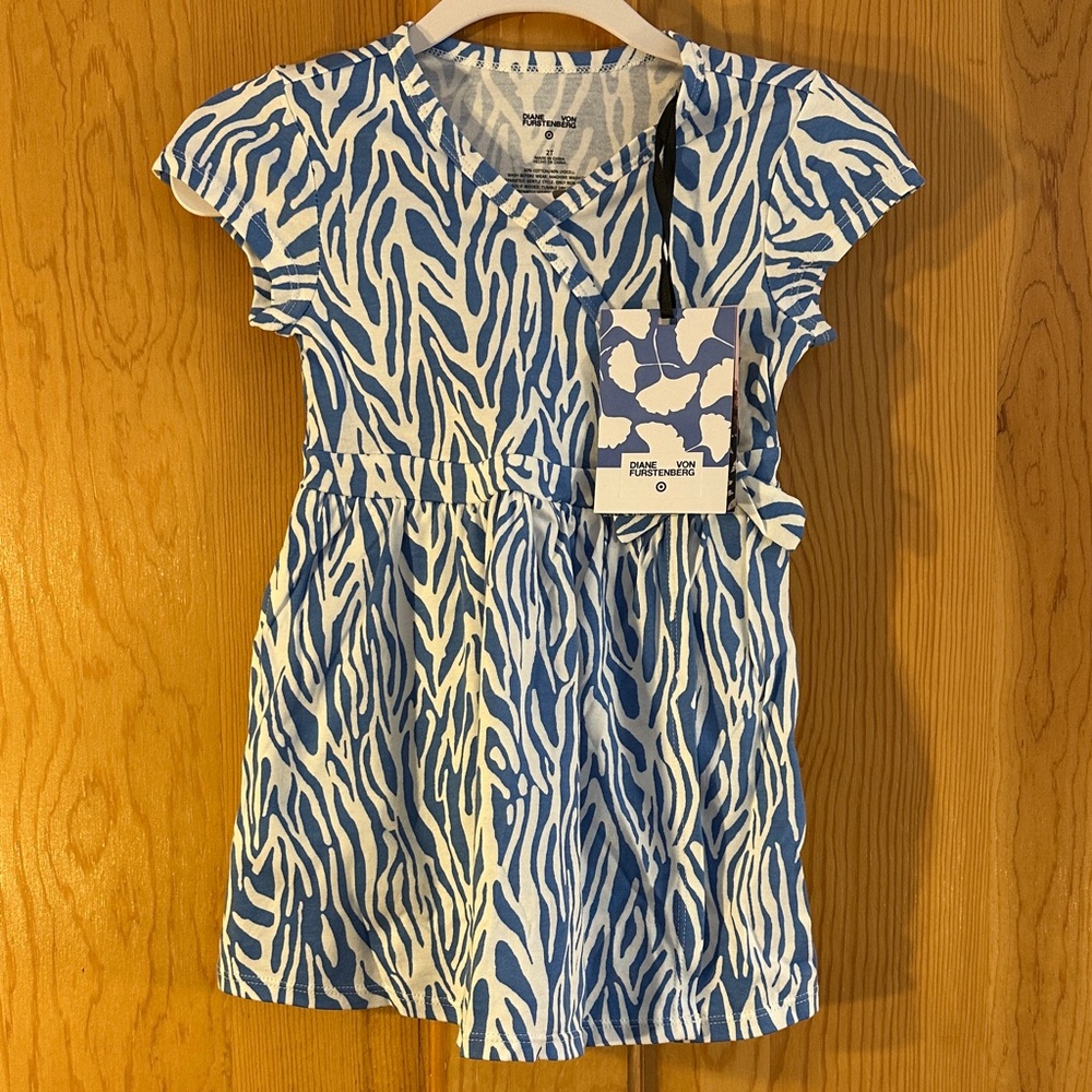 Target with Diane Von Furstenburg - Blue and White Zebra Print Kids Dress